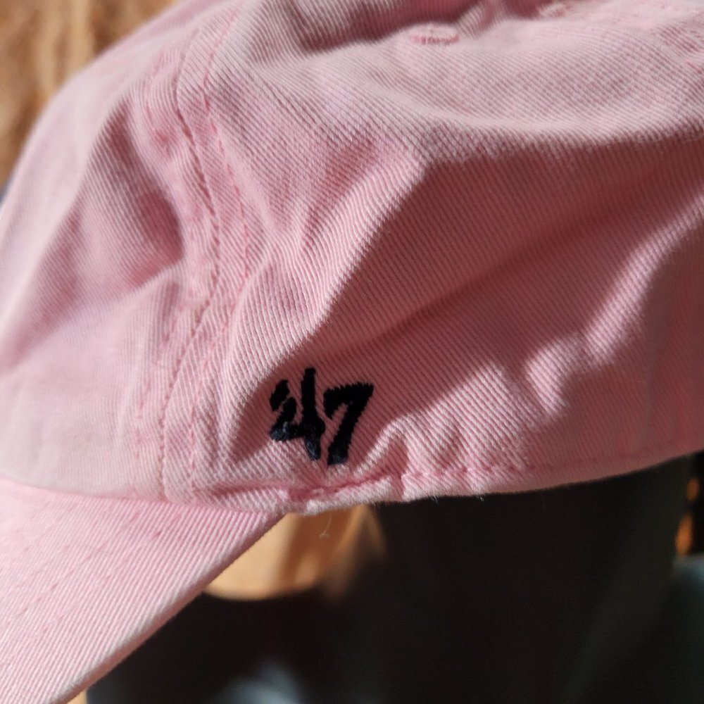 '47 Kids Pink Baseball Cap with Black Letter (Boston) - Picture 6 of 9